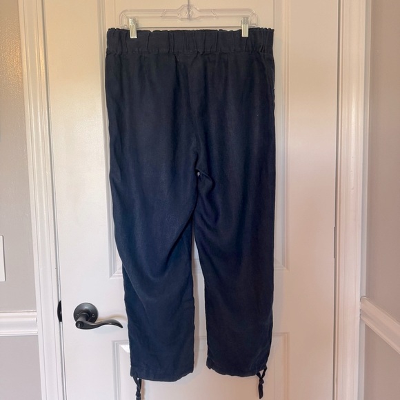 J. Jill 100% Linen Blue Ankle Cropped Pants Relaxed Fit - Picture 2 of 5